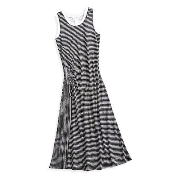 New! GUESS Girls' Striped Ruched-Side Sleeveless Maxi Long Dress - Picture 2 of 2